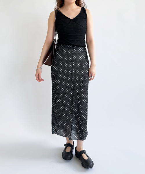 EDIT. FOR LULU(エディットフォールル)の「【NOHRA/ノーラ】Cotton rib tank top(タンクトップ・レディース・ホワイト/ブラック・SMALL)」の4枚目の写真