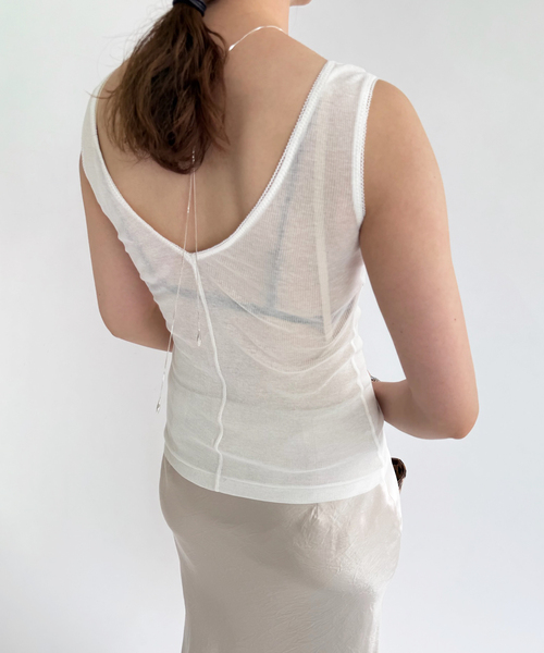 EDIT. FOR LULU(エディットフォールル)の「【NOHRA/ノーラ】Cotton rib tank top(タンクトップ・レディース・ホワイト/ブラック・SMALL)」の7枚目の写真