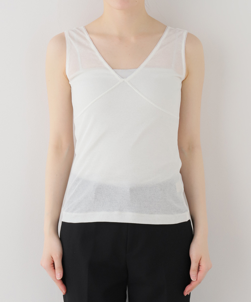 EDIT. FOR LULU(エディットフォールル)の「【NOHRA/ノーラ】Cotton rib tank top(タンクトップ・レディース・ホワイト/ブラック・SMALL)」の19枚目の写真