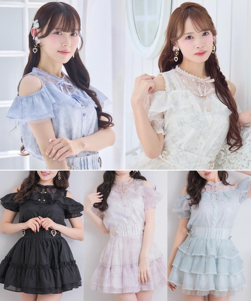 ROJITA(ロジータ)の「【セットアップ対応】オープンショルダーラッフルブラウス(シャツ/ブラウス・レディース・ミント/ピンク/アイボリー/ブラック/ブルー・FREE)」の6枚目の写真