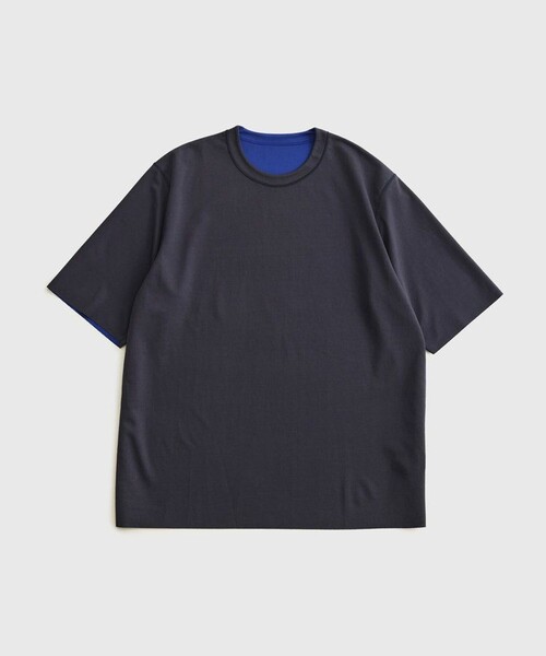 ADAM ET ROPE'(アダムエロペ)の「26SS ハイゲージシャンブレーリバーシブルTEE(Tシャツ/カットソー・メンズ・ブラック/ベージュ系その他/ダークブラウン/ネイビー・L/M)」の4枚目の写真