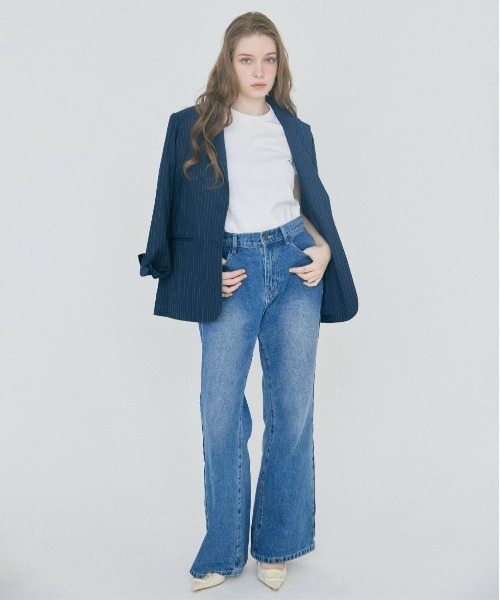 BLUE×PALANG(ブルーパラン)の「B SEMI FLARE DENIM(デニムパンツ・レディース・インディゴブルー・SMALL/MEDIUM)」の5枚目の写真