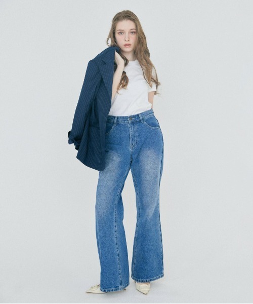 BLUE×PALANG(ブルーパラン)の「B SEMI FLARE DENIM(デニムパンツ・レディース・インディゴブルー・SMALL/MEDIUM)」の6枚目の写真
