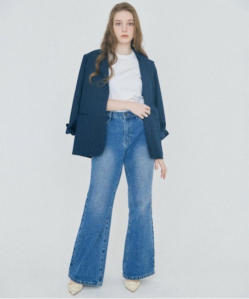 BLUE×PALANG(ブルーパラン)の「B SEMI FLARE DENIM(デニムパンツ・レディース・インディゴブルー・SMALL/MEDIUM)」の4枚目の写真