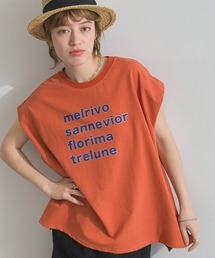 le colis（ルコリ）の「接触冷感 ラメロゴ プリント フレンチスリーブ タック Tシャツ（Tシャツ/カットソー）」