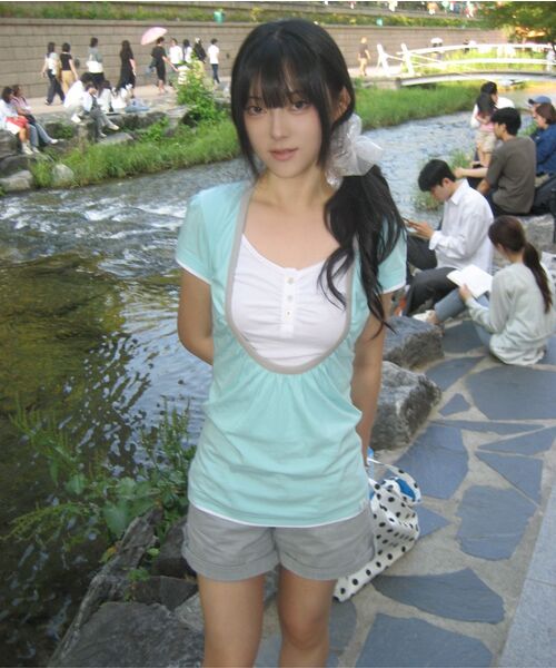OAFISH(オアフィッシュ)の「Shirring U neck T-shirts, Mint(Tシャツ/カットソー・レディース・その他・FREE)」の5枚目の写真