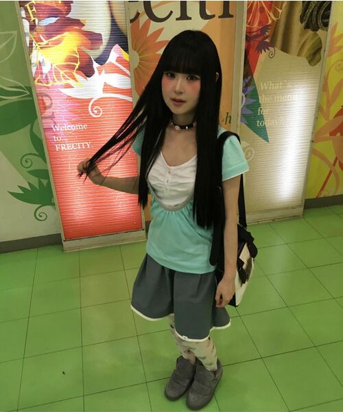 OAFISH(オアフィッシュ)の「Shirring U neck T-shirts, Mint(Tシャツ/カットソー・レディース・その他・FREE)」の6枚目の写真