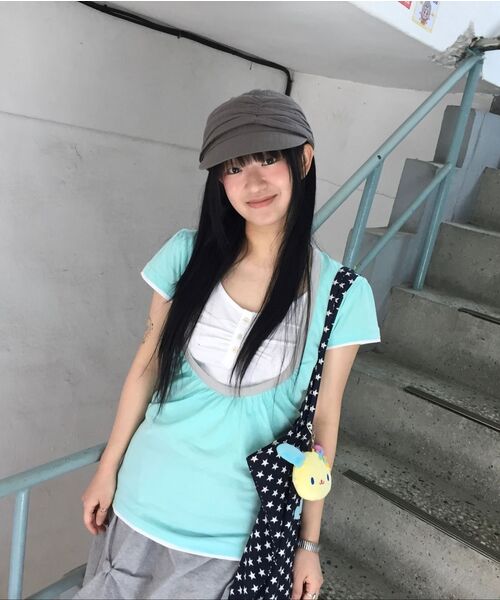 OAFISH(オアフィッシュ)の「Shirring U neck T-shirts, Mint(Tシャツ/カットソー・レディース・その他・FREE)」の7枚目の写真