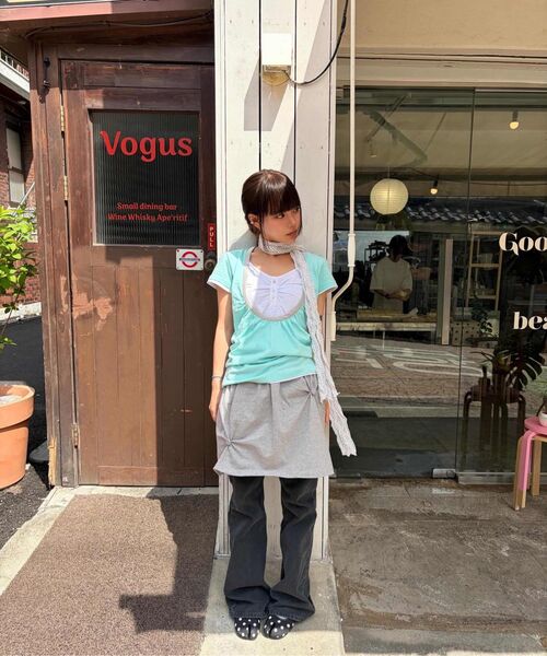 OAFISH(オアフィッシュ)の「Shirring U neck T-shirts, Mint(Tシャツ/カットソー・レディース・その他・FREE)」の8枚目の写真