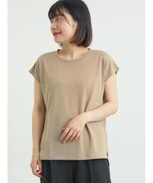 【抗菌、接触冷感】シアー梨地フレンチスリーブTシャツ