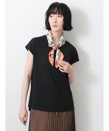 【抗菌、接触冷感】シアー梨地フレンチスリーブTシャツ
