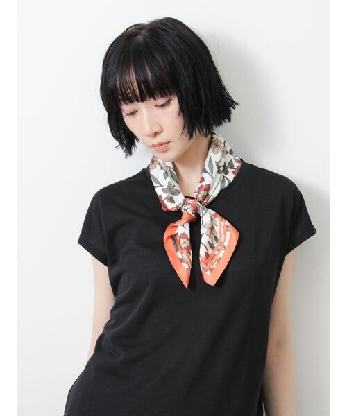 Samansa Mos2（サマンサ モスモス）の「【抗菌、接触冷感】シアー梨地フレンチスリーブTシャツ（Tシャツ/カットソー・レディース・ブラック/アイボリー/ベージュ・F）」の15枚目の写真