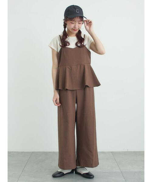 Samansa Mos2（サマンサ モスモス）の「【抗菌、接触冷感】シアー梨地フレンチスリーブTシャツ（Tシャツ/カットソー・レディース・ブラック/アイボリー/ベージュ・F）」の21枚目の写真