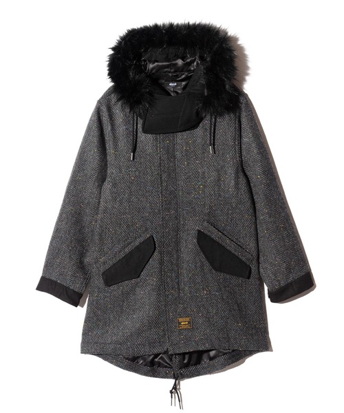 glamb(グラム)の「High Neck Mods Coat / ハイネックモッズコート(モッズコート・メンズ・グレー/グリーン/チャコール・S/M/L)」の4枚目の写真