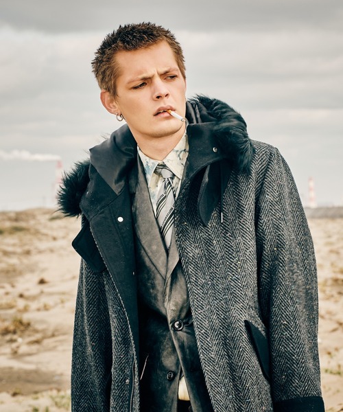 glamb(グラム)の「High Neck Mods Coat / ハイネックモッズコート(モッズコート・メンズ・グレー/グリーン/チャコール・S/M/L)」の19枚目の写真