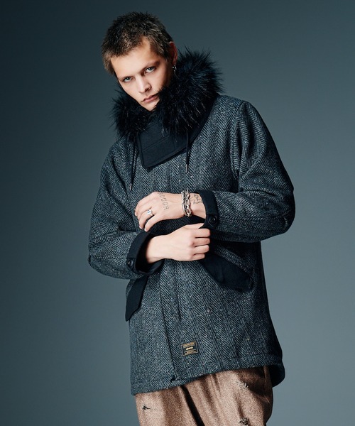 glamb(グラム)の「High Neck Mods Coat / ハイネックモッズコート(モッズコート・メンズ・グレー/グリーン/チャコール・S/M/L)」の12枚目の写真