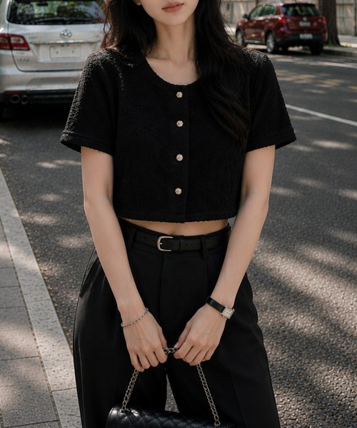 boemy(ボエミー)の「ぽこぽこ素材 半袖ジャケットライクブラウス(シャツ/ブラウス・レディース・アイボリー/ブラック/ホワイト・FREE)」の19枚目の写真