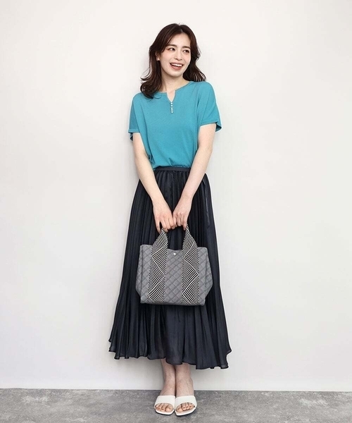 MK MICHEL KLEIN（エムケーミッシェルクラン）の「[2WAY/インバッグ付き]ヘリンボーンハンドルミニトートバッグ（ハンドバッグ・レディース・チャコールグレー/ダークインディゴブルー/ネイビー・00）」の19枚目の写真