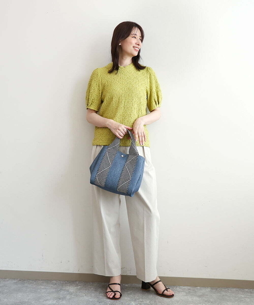 MK MICHEL KLEIN（エムケーミッシェルクラン）の「[2WAY/インバッグ付き]ヘリンボーンハンドルミニトートバッグ（ハンドバッグ・レディース・チャコールグレー/ダークインディゴブルー/ネイビー・00）」の21枚目の写真