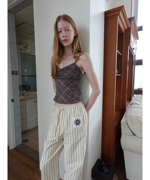 Kijun(キジュン)の「Sheer Check Camisole Brown(Tシャツ/カットソー・レディース・その他・MEDIUM/SMALL)」の2枚目の写真