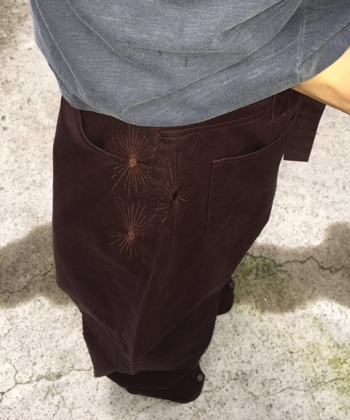 INTEMPOMOOD(インテンポムード)の「ファイヤーワークワイドパンツ_バーガンディ(その他パンツ・メンズ・バーガンディー・MEDIUM/LARGE/X-LARGE)」の2枚目の写真