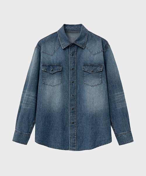 NOIRER(ノイア)の「クラシックウエスタンデニムシャツ(ブルー)(シャツ/ブラウス・メンズ・その他・48/50/52)」の2枚目の写真
