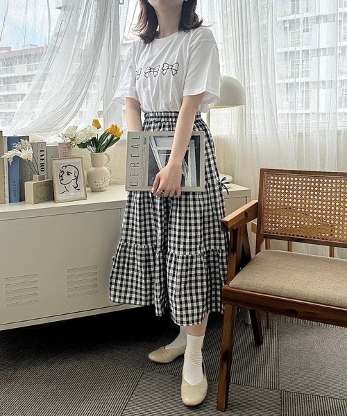 boemy（ボエミー）の「シンプルリボンデザイン半袖Tシャツ（Tシャツ/カットソー・レディース・ホワイト系その他・LARGE/MEDIUM）」の5枚目の写真