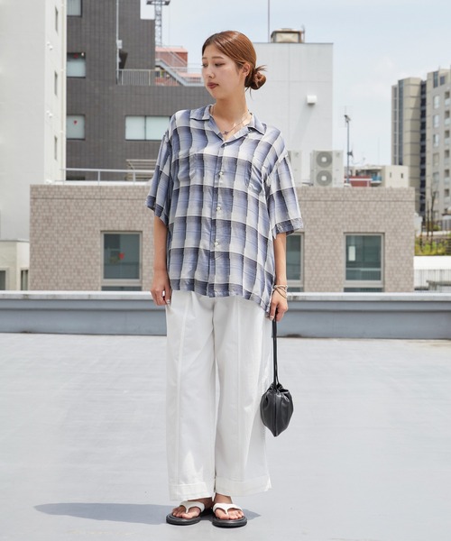 DAN RIVER(ダンリバー )の「DAN RIVER/ダンリバー 60S OMBRE LOOP COLLAR S/S SHIRTS オンブレチェック チェックシャツ 半袖 秋 秋服 2026年秋冬(シャツ/ブラウス・メンズ・グレー/グレー系・S/M/L)」の12枚目の写真