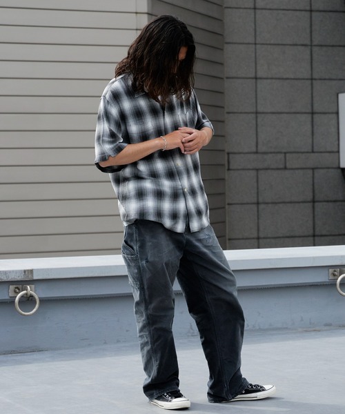 DAN RIVER(ダンリバー )の「DAN RIVER/ダンリバー 60S OMBRE LOOP COLLAR S/S SHIRTS オンブレチェック チェックシャツ 半袖 秋 秋服 2026年秋冬(シャツ/ブラウス・メンズ・グレー/グレー系・S/M/L)」の18枚目の写真