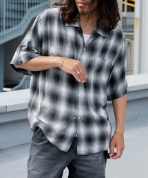 DAN RIVER（ダンリバー ）の「DAN RIVER/ダンリバー 60S OMBRE LOOP COLLAR S/S SHIRTS オンブレチェック チェックシャツ 半袖 秋 秋服 2026年秋冬（シャツ/ブラウス）」