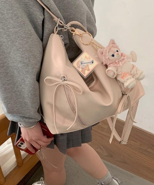 boemy（ボエミー）の「3wayリボン ショルダーバッグ（ショルダーバッグ・レディース・シルバー/ピンク/アイボリー/ブラック・FREE）」の19枚目の写真