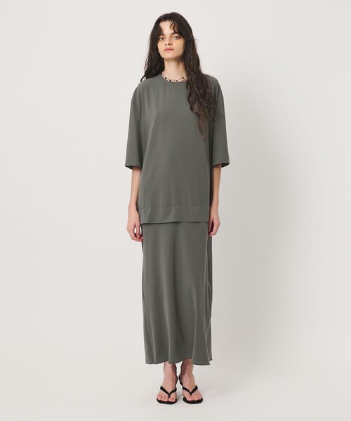 H BEAUTY&YOUTH UNITED ARROWS(エイチビューティーアンドユースユナイテッドアローズ)の「<H>ジョーゼット ロングドレス(ワンピース・レディース・グレー系/ブラック・S/M)」の4枚目の写真
