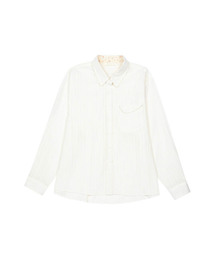 SHEER OVERFIT COTTON SHIRT, WHITE