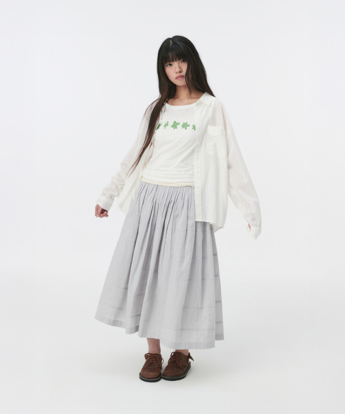 OHESHIO（オヘシオ）の「SHEER OVERFIT COTTON SHIRT, WHITE（シャツ/ブラウス・レディース・その他・FREE）」の3枚目の写真