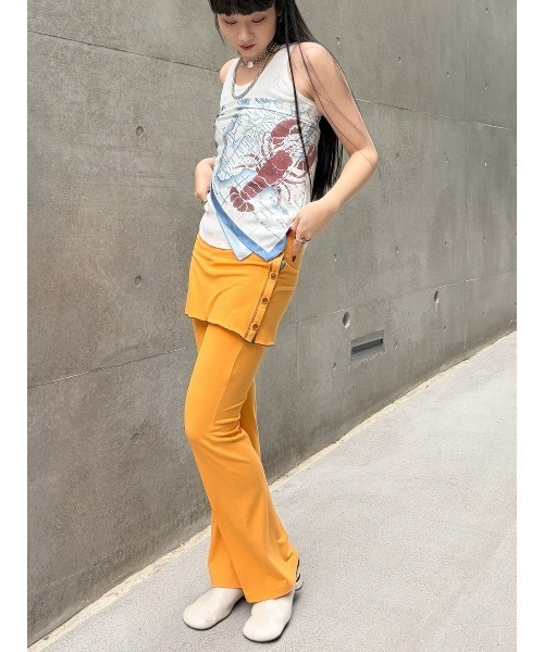 ELCHELE(エルチェレ)の「MELLOW RIB SKIRT PANTS(その他パンツ・レディース・ダークグレー/オレンジ・38/36)」の5枚目の写真