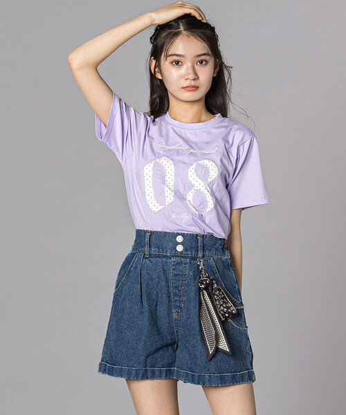 ZIDDY（ジディ）の「バンダナ付きデニムショートパンツ(130~160cm)（その他パンツ・キッズ・ネイビー/ブルー・130cm/140cm/150cm/FREE）」の6枚目の写真