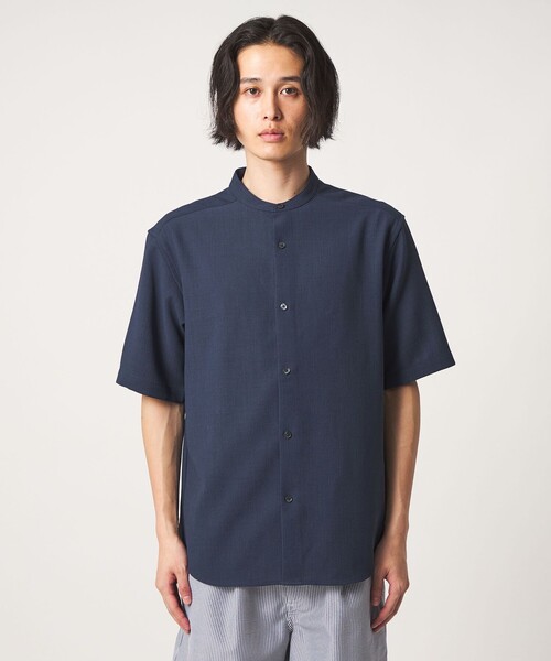 A DAY IN THE LIFE UNITED ARROWS(アデイインザライフユナイテッドアローズ)の「リネンライク メッシュ リラックス バンドカラーシャツ-吸水速乾・通気性-<A DAY IN THE LIFE>(シャツ/ブラウス・メンズ・ベージュ/ネイビー/ライトブルー・M/L)」の21枚目の写真