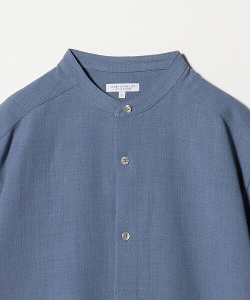 A DAY IN THE LIFE UNITED ARROWS(アデイインザライフユナイテッドアローズ)の「リネンライク メッシュ リラックス バンドカラーシャツ-吸水速乾・通気性-<A DAY IN THE LIFE>(シャツ/ブラウス・メンズ・ベージュ/ネイビー/ライトブルー・M/L)」の15枚目の写真