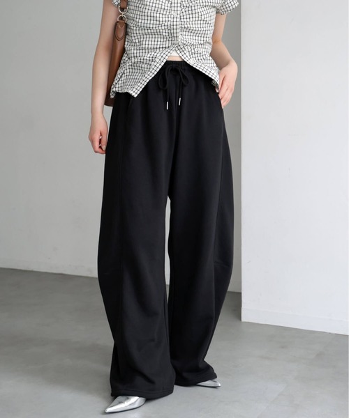 tiptop(ティップトップ)の「裏毛カーブパンツ(スウェットパンツ・レディース・ブラック系その他/グレー/ブラック・FREE)」の5枚目の写真