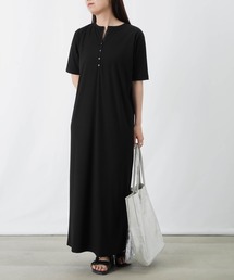 LC/LLL ヘンリーネックリブワンピース