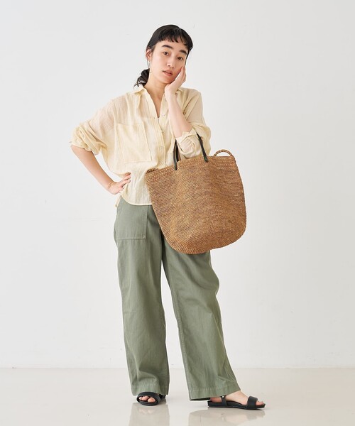 collex(コレックス)の「シアーガーゼシャツ(シャツ/ブラウス・レディース・ライトベージュ/チャコールグレー/ライトブルー・フリー)」の11枚目の写真