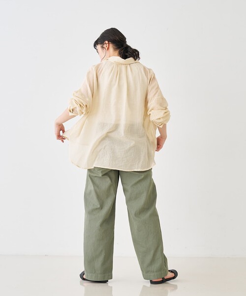 collex(コレックス)の「シアーガーゼシャツ(シャツ/ブラウス・レディース・ライトベージュ/チャコールグレー/ライトブルー・フリー)」の17枚目の写真