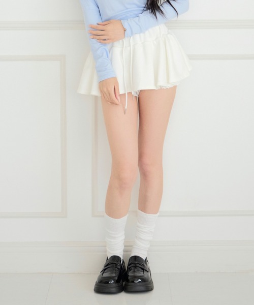 ALLuRing ChaRm(アリュリングチャーム)の「Cake Flare Mini Skirt / ケーキフレアミニスカート(スカート・レディース・ホワイト・M/S)」の1枚目の写真