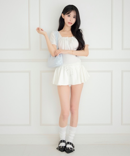 ALLuRing ChaRm(アリュリングチャーム)の「Cake Flare Mini Skirt / ケーキフレアミニスカート(スカート・レディース・ホワイト・M/S)」の8枚目の写真