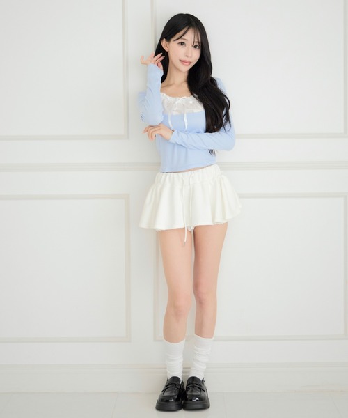 ALLuRing ChaRm(アリュリングチャーム)の「Cake Flare Mini Skirt / ケーキフレアミニスカート(スカート・レディース・ホワイト・M/S)」の10枚目の写真