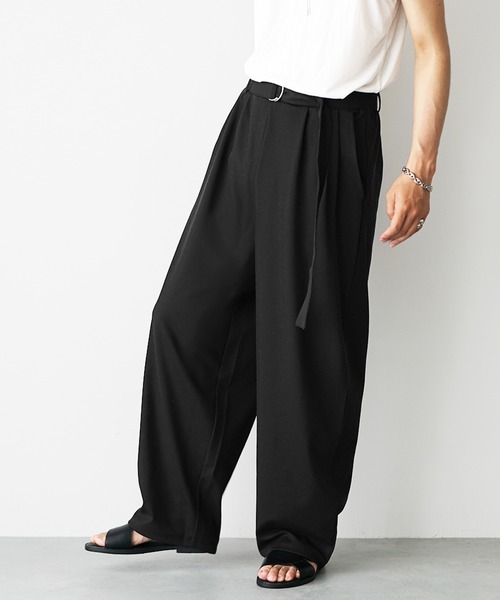MinoriTY(マイノリティ)の「【MinoriTY】ストラクチャーベルト付きワイドパンツ メンズ 夏服 ユニセックス(その他パンツ・メンズ・ブルー/ライトグレー/ブラック・M/L/S)」の7枚目の写真