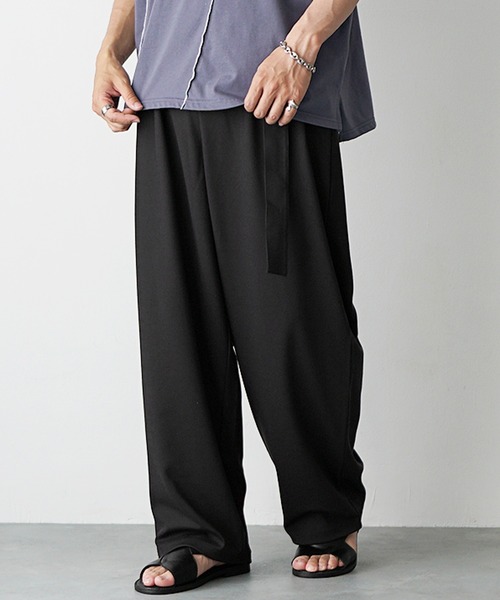 MinoriTY(マイノリティ)の「【MinoriTY】ストラクチャーベルト付きワイドパンツ メンズ 夏服 ユニセックス(その他パンツ・メンズ・ブルー/ライトグレー/ブラック・M/L/S)」の6枚目の写真