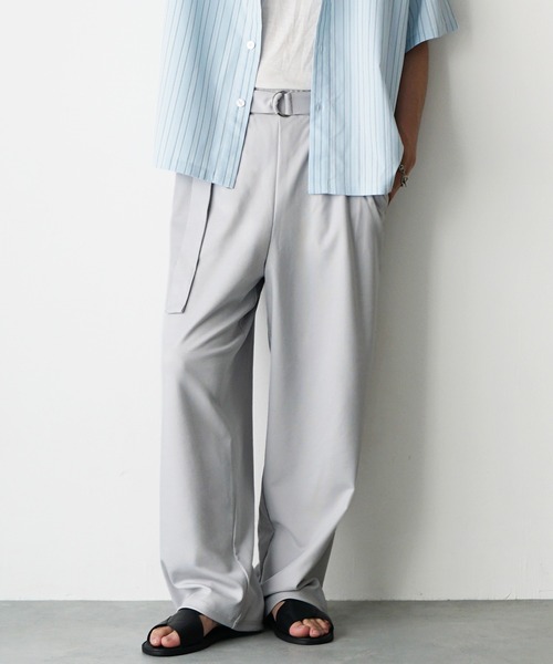 MinoriTY(マイノリティ)の「【MinoriTY】ストラクチャーベルト付きワイドパンツ メンズ 夏服 ユニセックス(その他パンツ・メンズ・ブルー/ライトグレー/ブラック・M/L/S)」の15枚目の写真