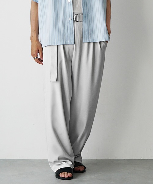 MinoriTY(マイノリティ)の「【MinoriTY】ストラクチャーベルト付きワイドパンツ メンズ 夏服 ユニセックス(その他パンツ・メンズ・ブルー/ライトグレー/ブラック・M/L/S)」の13枚目の写真