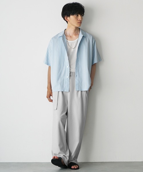 MinoriTY(マイノリティ)の「【MinoriTY】ストラクチャーベルト付きワイドパンツ メンズ 夏服 ユニセックス(その他パンツ・メンズ・ブルー/ライトグレー/ブラック・M/L/S)」の12枚目の写真